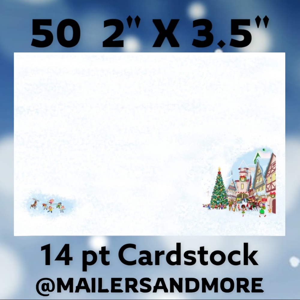 50 Christmas Village Snow Thank You Cards. PRICE IS FIRM